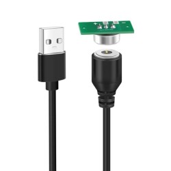2-Pin 10mm Kablolu PCB'li Pogo Pin Manyetik Konnektör Takımı - USB Soketli - LIKE