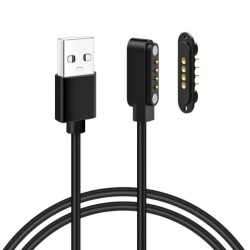 4-Pin 2.54mm Kablolu Pogo Pin Manyetik Konnektör Takımı - USB Soketli - LIKE