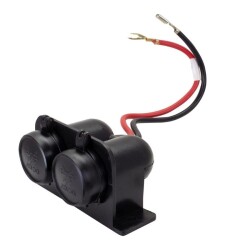 Çiftli Dişi Araç Çakmak Soketi - 20cm Kablolu - Motorobit