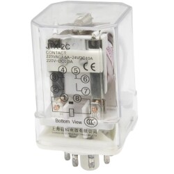 JTX-2C DC 24V 8 Pin 2NO + 2NC Elektromanyetik Röle - PEOTR