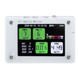 PM2.5 TVOC CO2 HCHO AQI Hava Kalitesi Monitörü - B2 - Motorobit