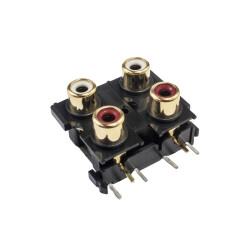 RC14 3.5mm İkili Stereo RCA Jack Dişi - PCB Tip - Motorobit