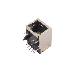 RJ45 Işıklı Dişi Ethernet Konnektörü - PCB Tipi 16x21x13mm - Motorobit