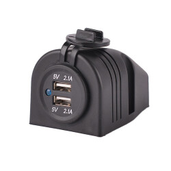 Su Geçirmez USB Şarj Modülü 2x 5V 2.1A - Motorobit